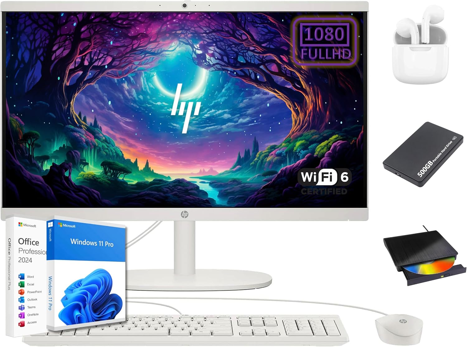 HP 22 inch FHD All-in-One Desktop Computer with 32GB RAM