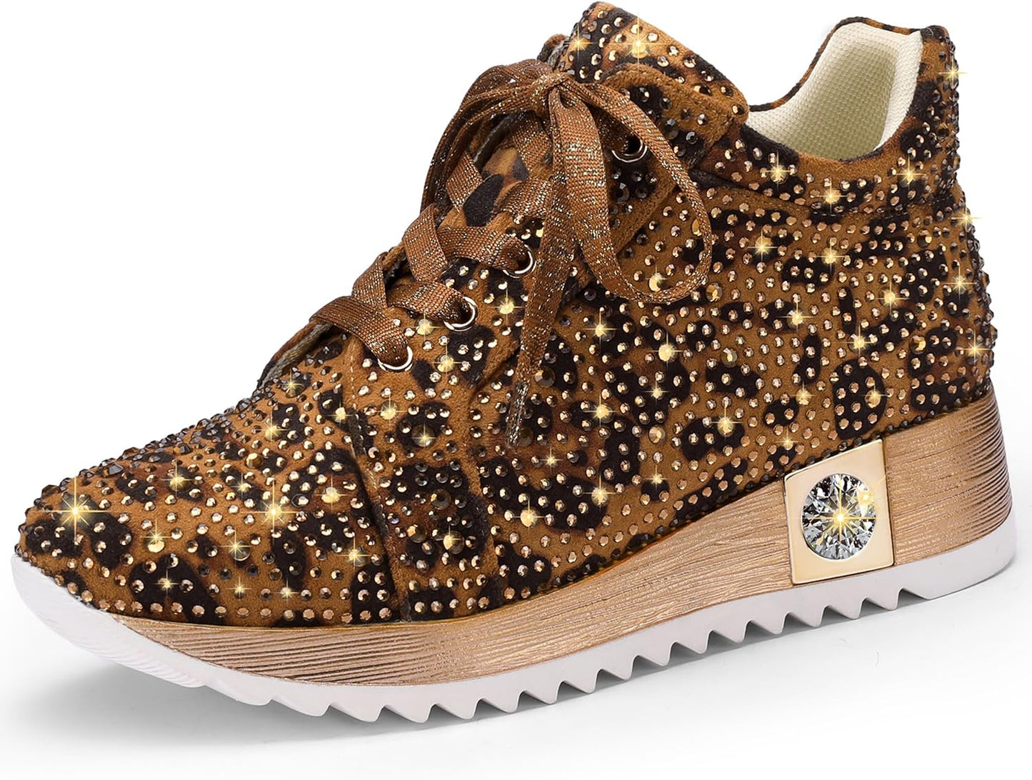 Women's Fashion Glitter Sneakers Platform Wedge Shoes for Style