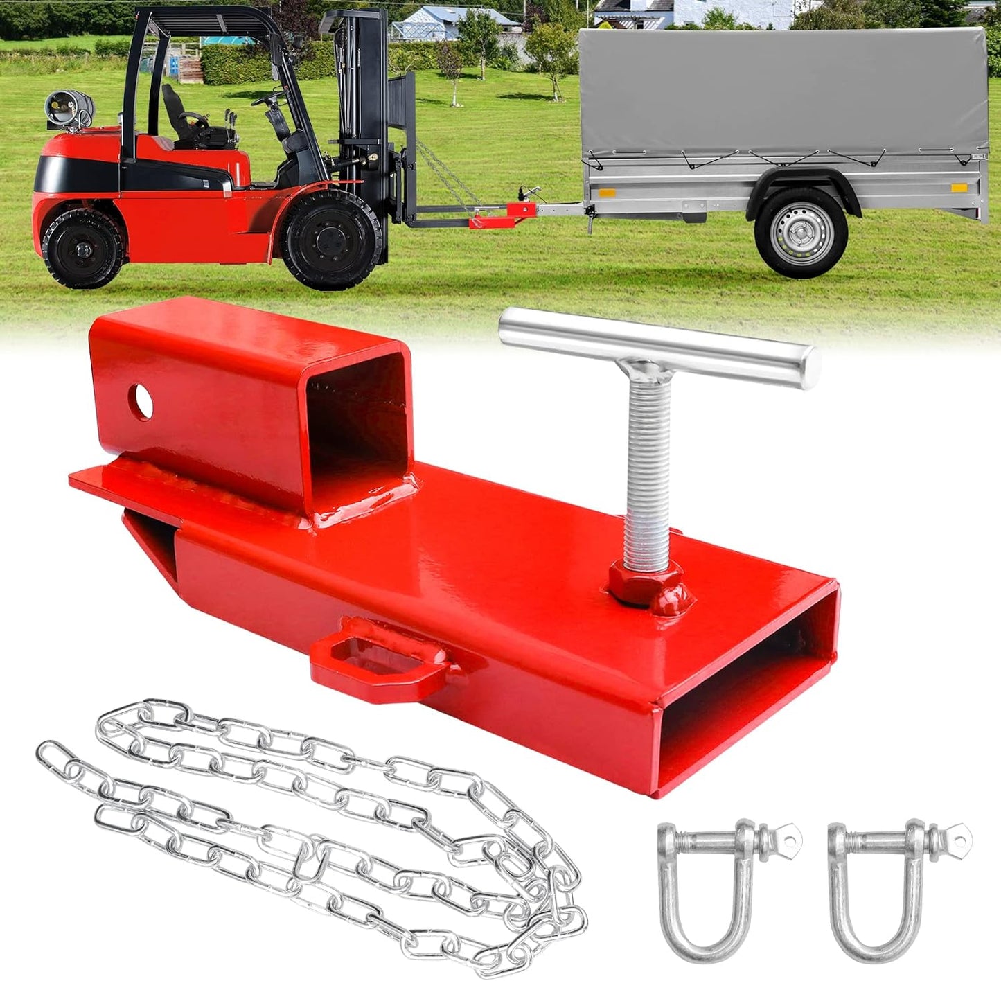 Forklift Trailer Hitch Attachment by BESTZHEYU - Heavy-Duty