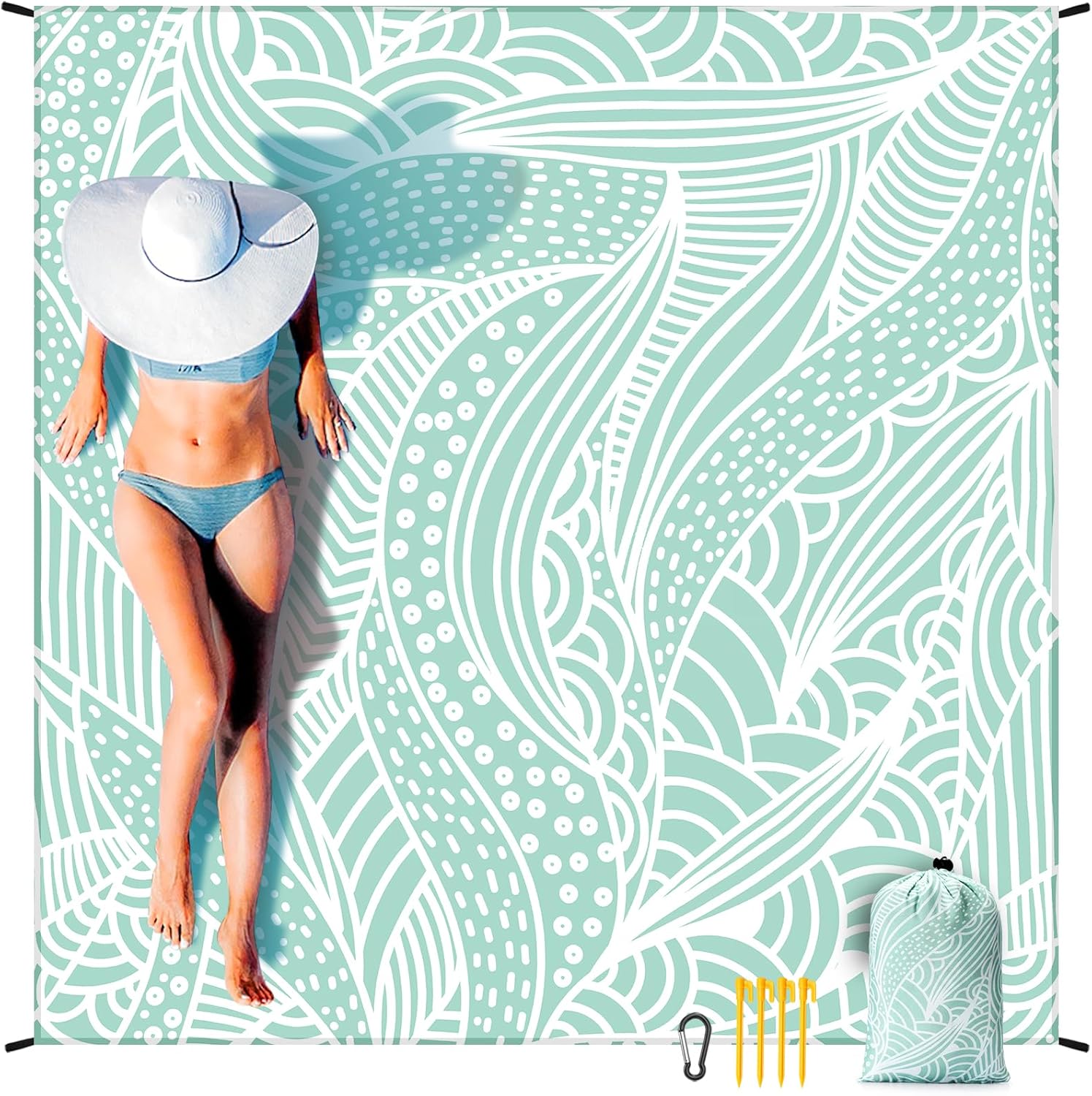 HIHOHO Beach Blanket Waterproof Sandproof Extra Large Mat