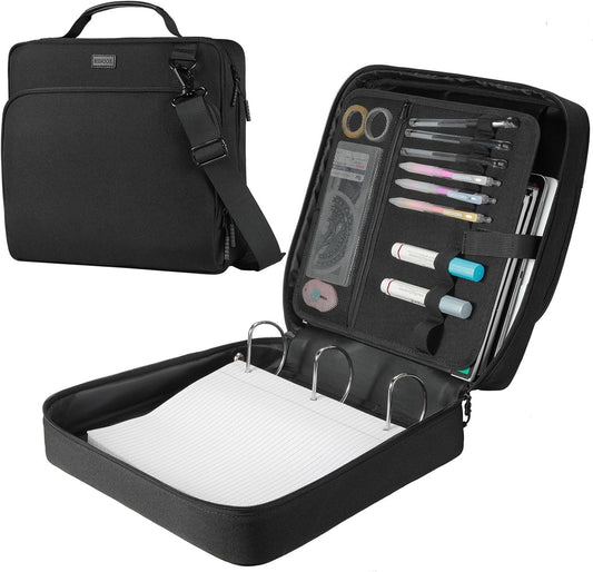 3-Inch 3-Ring Zipper Binder with Shoulder Strap for Students