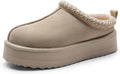 DREAM PAIRS Women's Suede Platform Slippers - Warm, Stylish Height