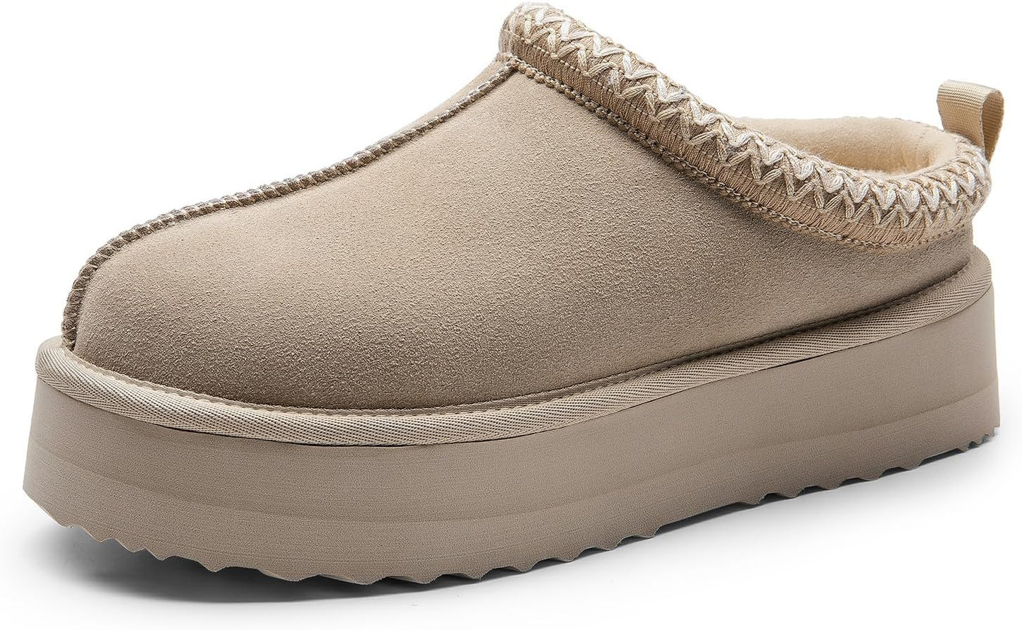 DREAM PAIRS Women's Genuine Suede Platform Slippers for Comfort