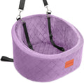 Dog Car Seat for Small Dogs Up to 30 Lbs (Purple) - Memory Foam