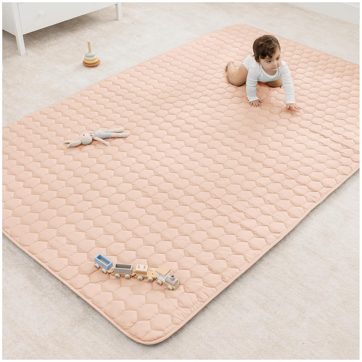 Comfy Cubs Rectangle Kids Play Mat - Soft Quilted Baby Mat