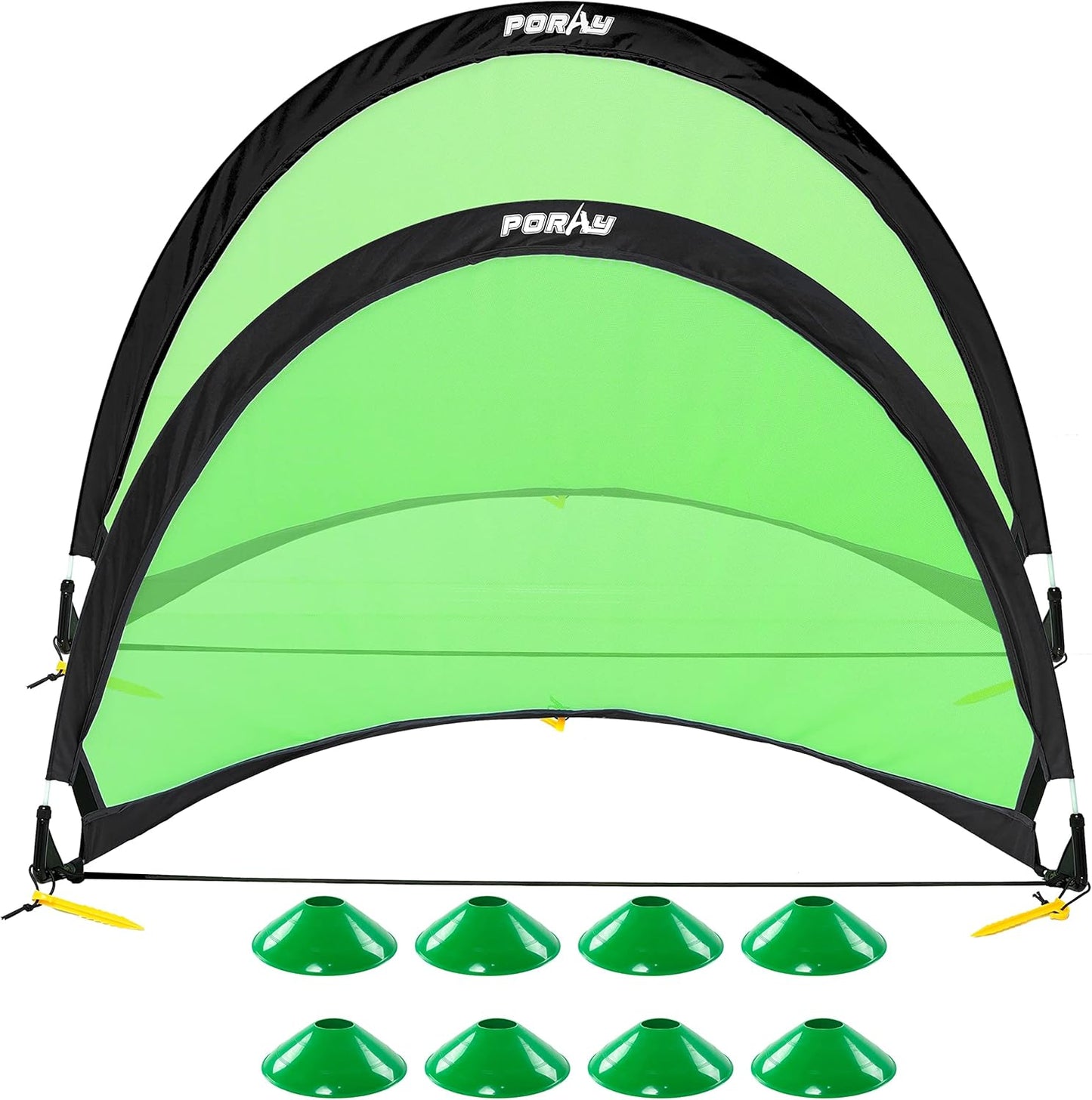 Poray Soccer Goal for Kids - Easy-up Portable Set of Two