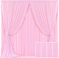 4 Panels Pink Backdrop Curtain for Parties 20ft x 10ft - Wrinkle Free