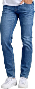 Mens Stretch Jeans Slim and Straight Fit - Comfortable All-Day True