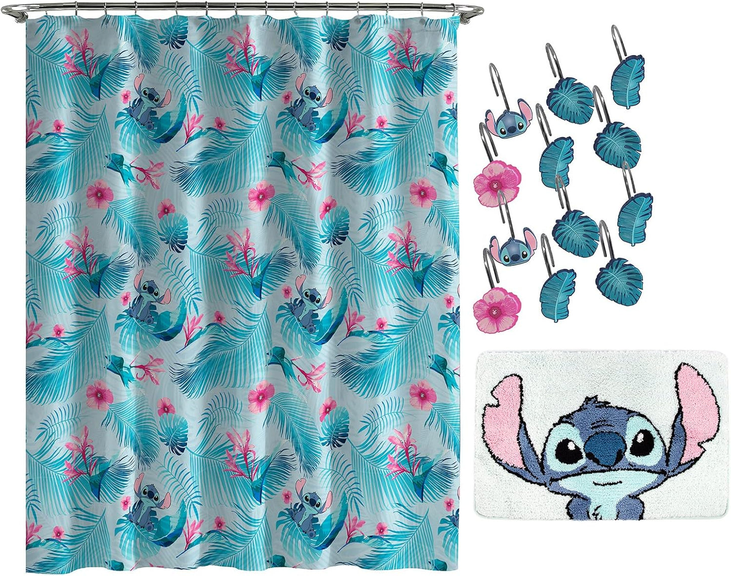 Lilo & Stitch Floral Fun 14 Piece Bathroom Set for Kids