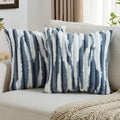 FUTEI Blue Decorative Throw Pillow Covers 26x26 in - Soft Faux Rabbit