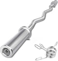 EZ Curl Bar 47in Olympic Curling Bar - Wrist-Friendly Home Gym