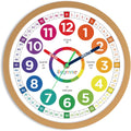 14 in Wall Clock for Kids Learning to Tell Time - Silent Colorful