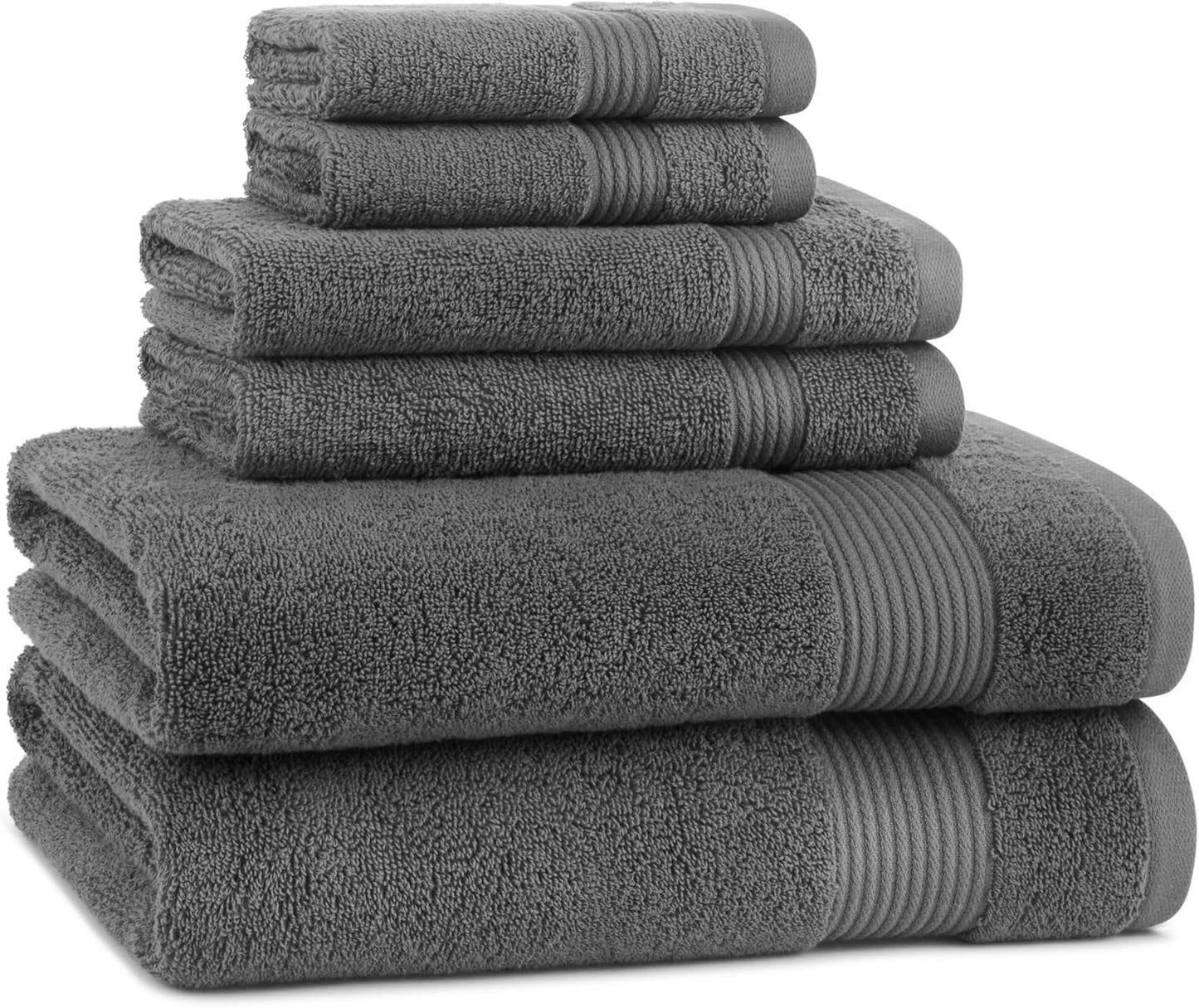 Super Soft 100% Cotton Bath Towels Set of 6 for Luxury Homes