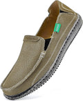 Mens Slip on Deck Shoes Casual Canvas Loafers - Easy On & Comfortable