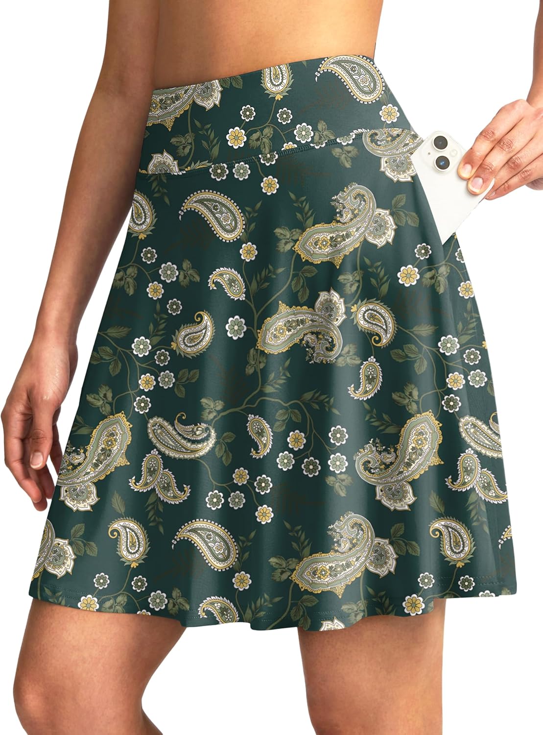 SANTINY 20ft' Knee Length Skorts for Women with 4 Pockets