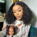 Curly Bob Wig Human Hair Deep Wave 200% Density - Wear And Go