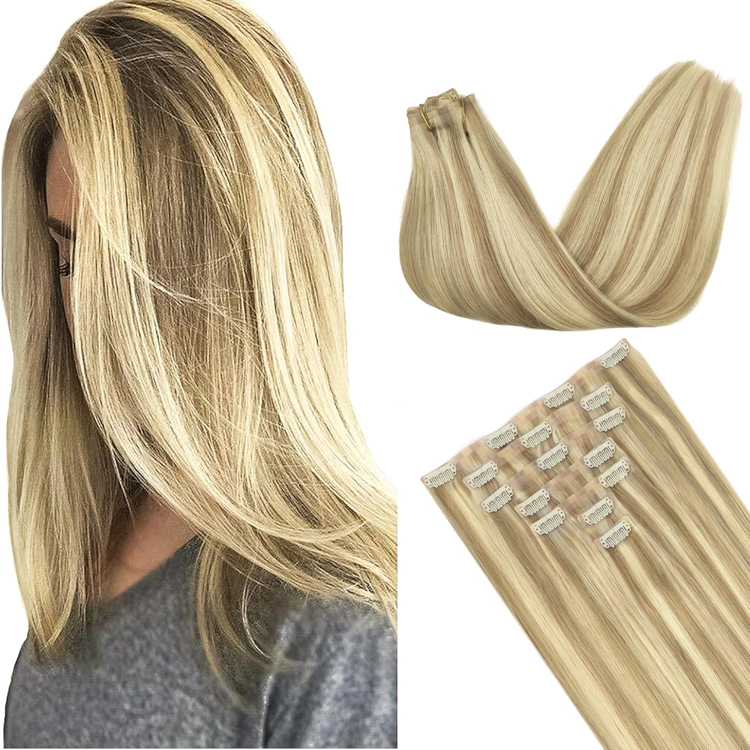 Clip in Hair Extensions Real Human Hair for Luxurious Style