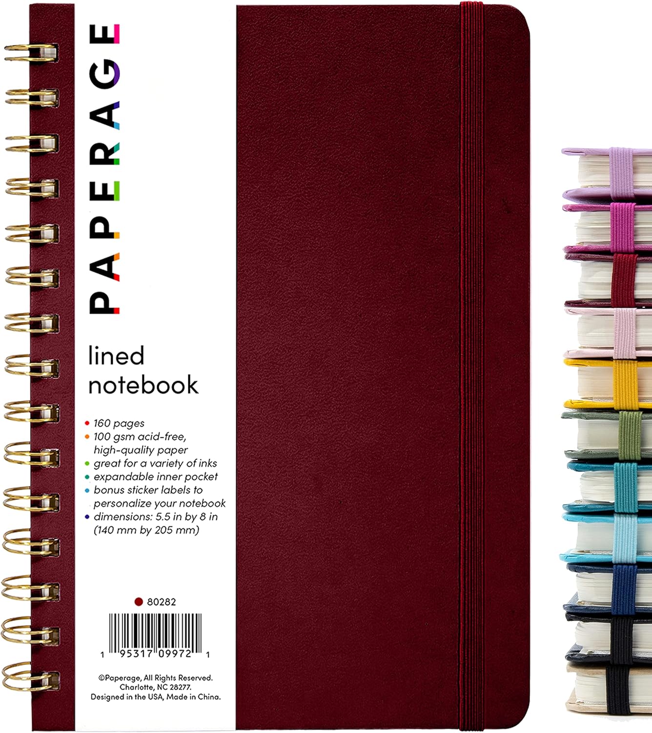 Burgundy Spiral Journal - 160 Pages, 100 GSM Thick Paper