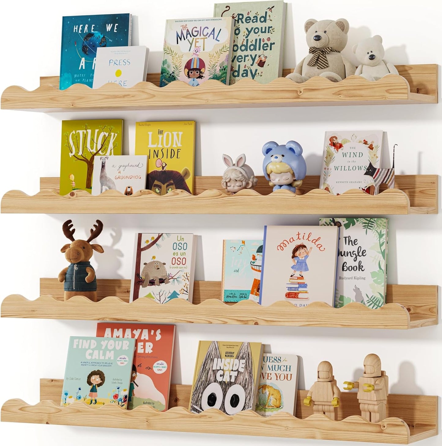 Nursery Shelves for Kids Rooms - Stylish Wooden Storage Solution