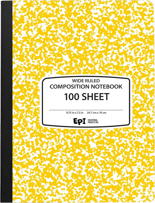 48-Pack Yellow Marble Notebook Set