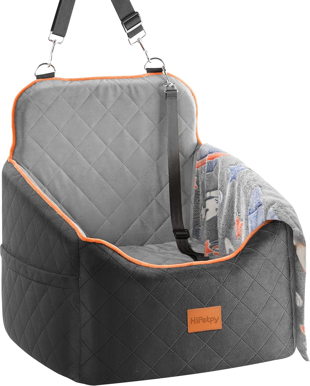 Dog Car Seat for Small Dogs with Memory Foam & Safety Leash