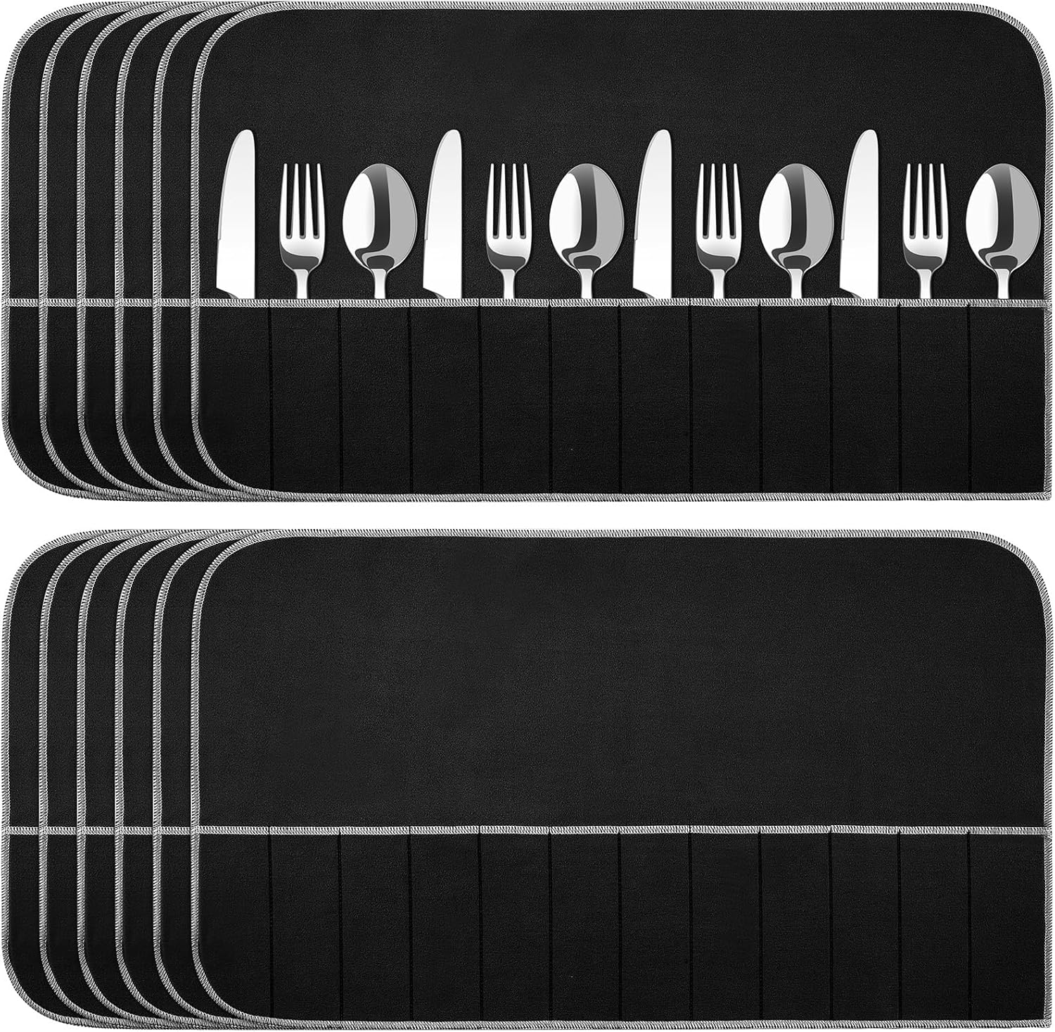 12 Pcs Anti Tarnish Silver Storage Bags for Flatware Organizer