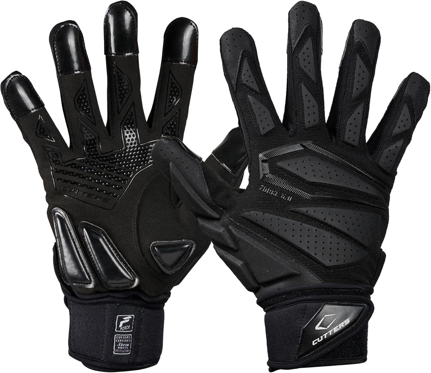 Cutters Force Padded Football Gloves for Lineman with Grip
