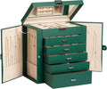 Frebeauty Large Jewelry Box with Mirror and 6-Tier Design