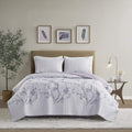 Comfort Spaces Reversible Quilt Set King - Kate Floral Purple