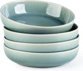 Large Ceramic Pasta Bowls 38oz Set of 4 - Wide Stoneware Serving Bowls