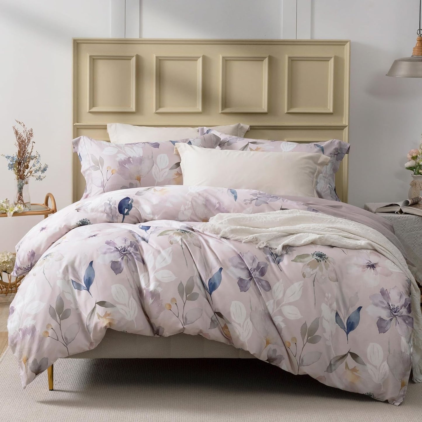 MILDLY 100% Long-Staple Cotton Duvet Cover Set for Comfort