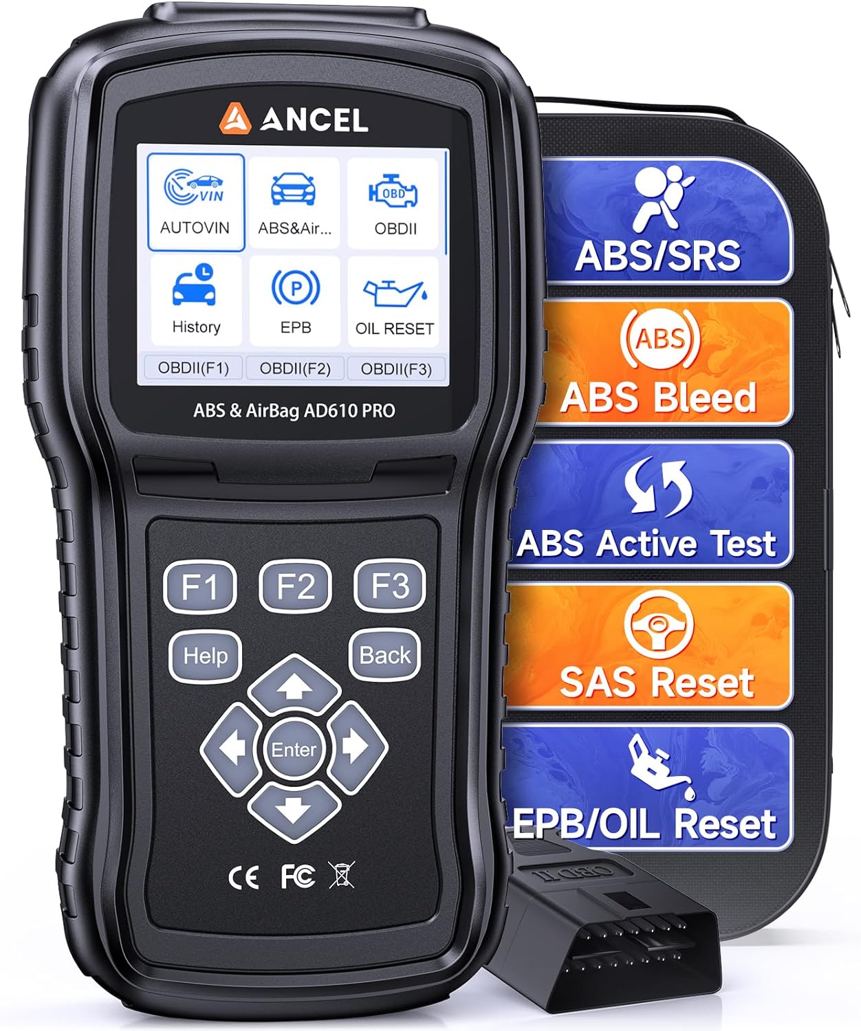 ANCEL AD610 Pro OBD2 Scanner with ABS, SRS, and WiFi Updates