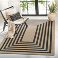 Lahome Modern Geometric Easy Jute Entryway Rug 4x6 - Washable, Low