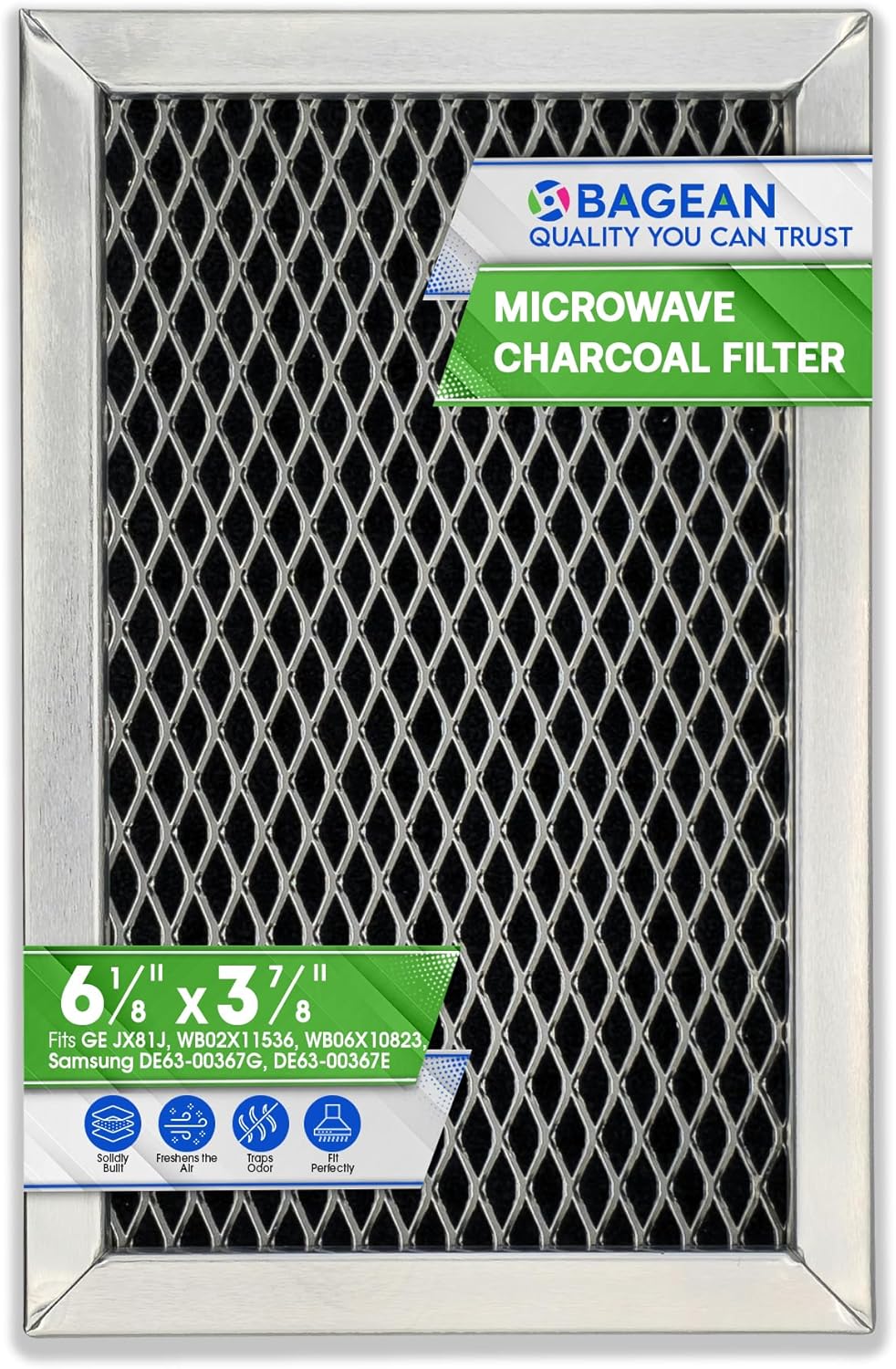 GE Microwave Charcoal Filter 6.15 x 3.95 - Vent Carbon Filter for Fresh Kitchen Air