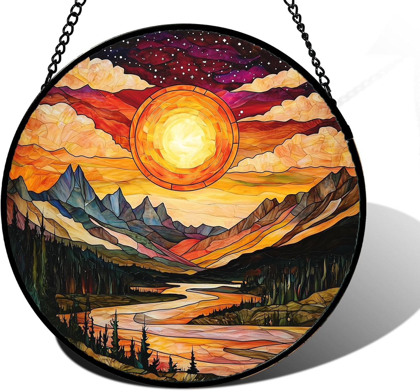Stained Glass Window Hanging for Home Decor and Gifts