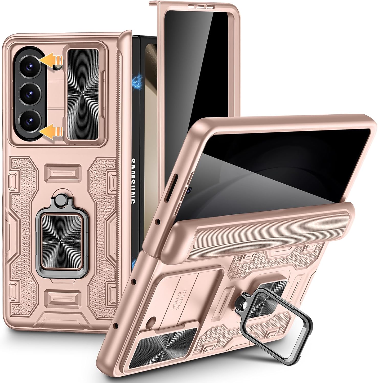 VEGO Z Fold 5 Case with Privacy Screen Protector and Kickstand