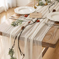 Ivory Gauze Rustic Cheesecloth Table Runner 120 in 6-Pack - Sheer Boho