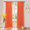 DONREN Vibrant Orange Blackout Curtains 84 in Length - Room Darkening