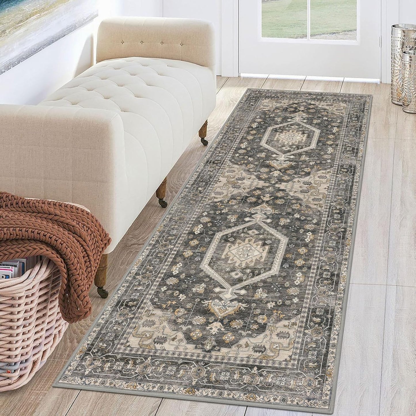 KUTA Runners for Hallways 2x6 Hazel Vintage Floral Design