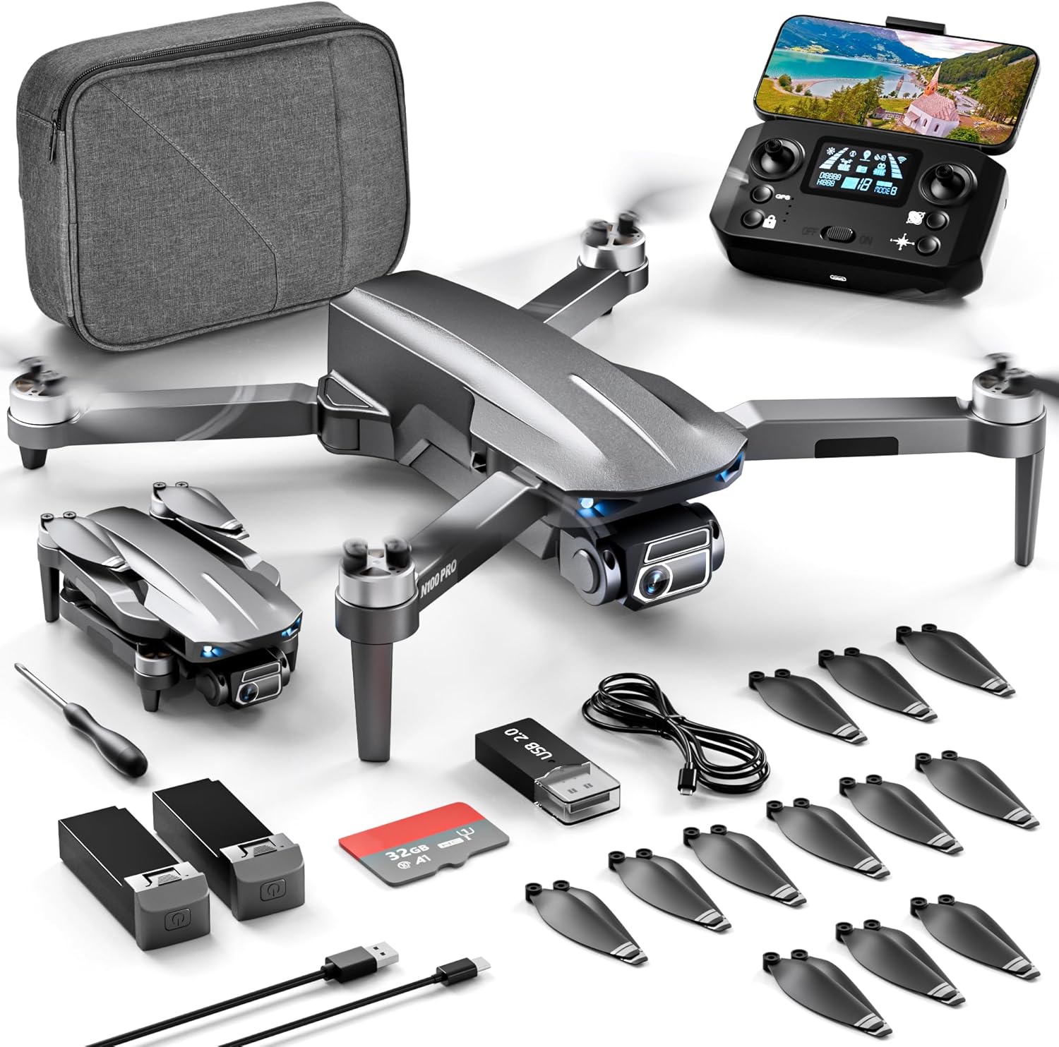 4K Camera Drone: 52-Min Flight, 10000ft Range, Foldable, Smart Return, FPV RC