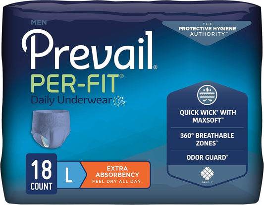 Prevail Per-Fit Men's Protective Underwear - Extra Absorbency - 18ct