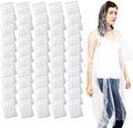 Juvale Rain Poncho Pack - 50 Clear Disposable Ponchos with Hood