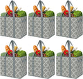 Reusable Grocery Bags 6-Pack Foldable Washable Storage Bins - Grey