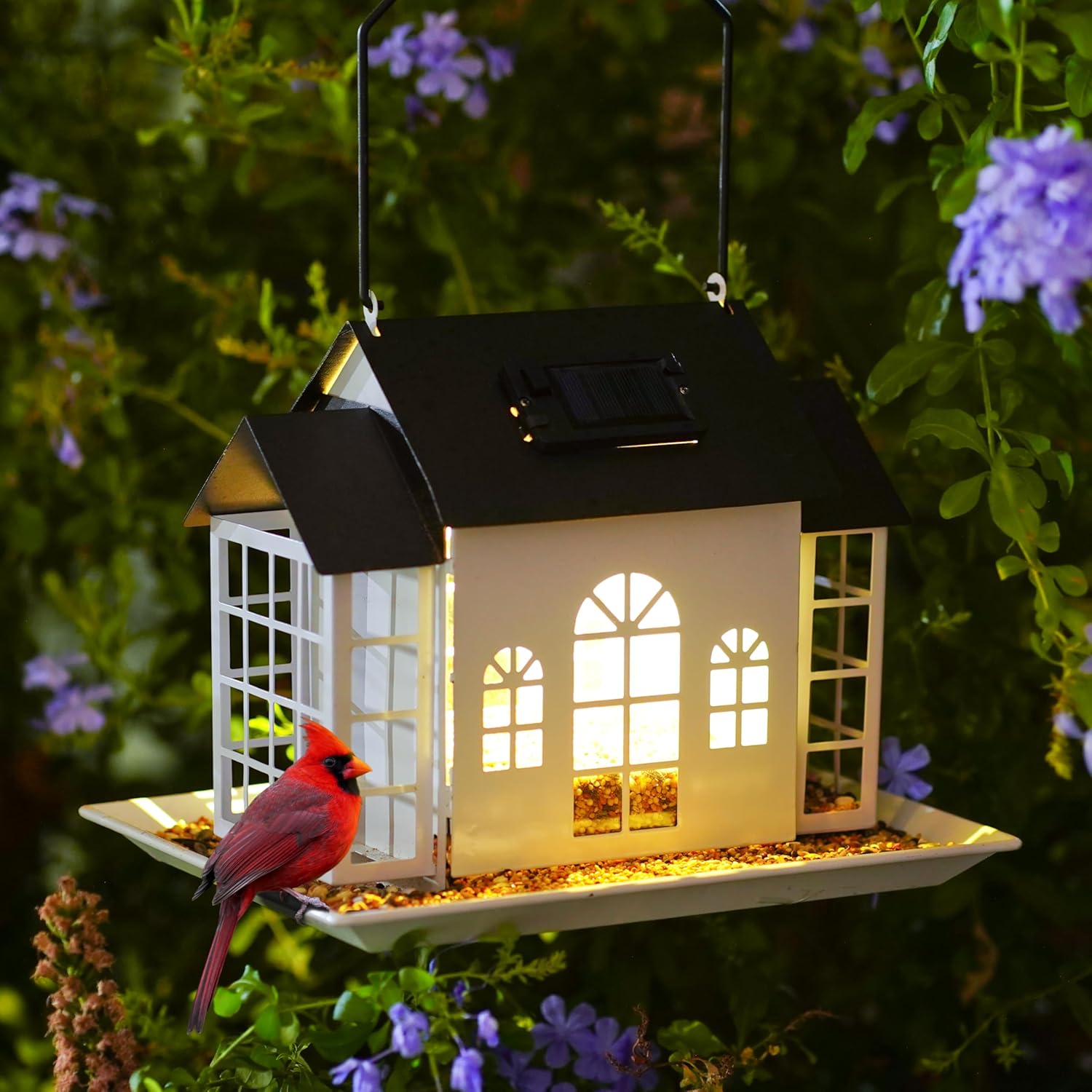 Solar Bird Feeder House for Outdoors with Large Capacity Design