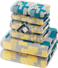 SEMAXE Bath Towel Set of 8 - Colorful Checkered Collection