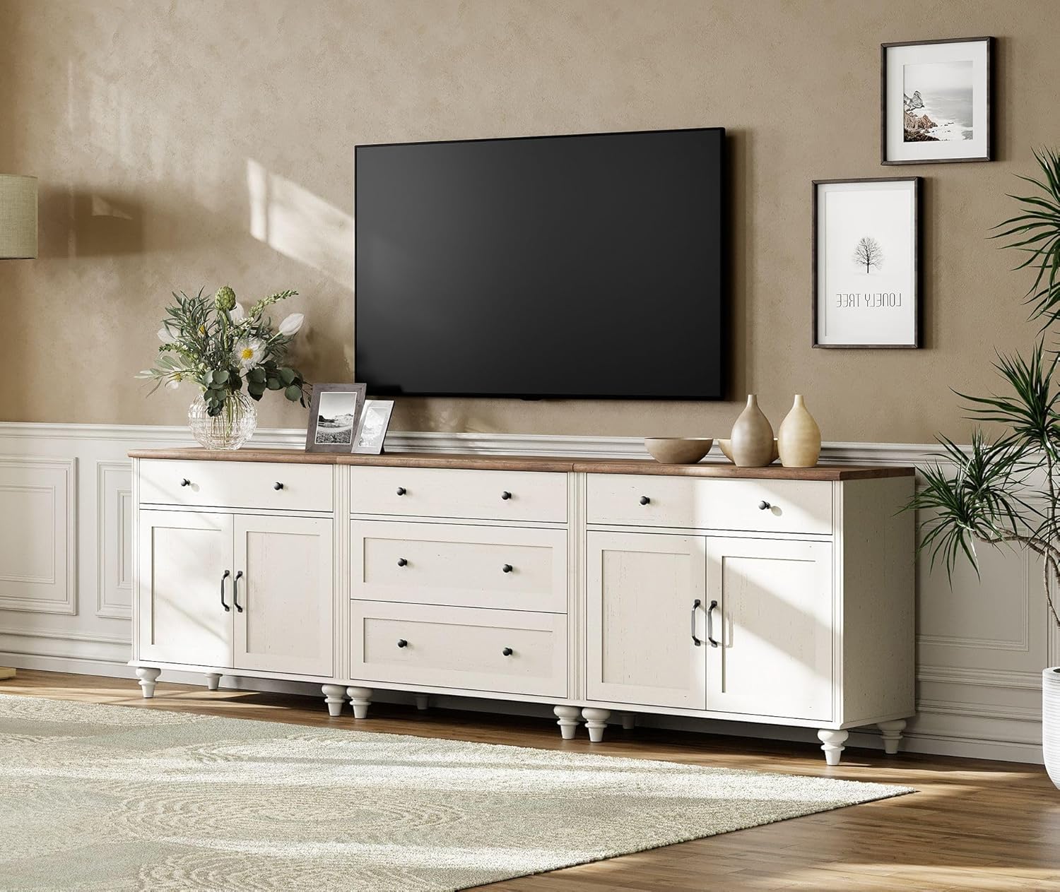Spacious Farmhouse TV Stand for 100 - WAMPAT