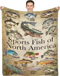 Fishing Enthusiast's Blanket Gift - Cozy Fish ID Throw