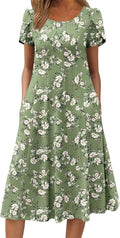 Zeagoo Womens Casual Summer Midi Dress - Flowy, Comfortable Fit Solid