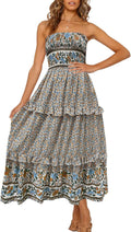 ZESICA Strapless Summer Maxi Dress - Flattering Beach Style