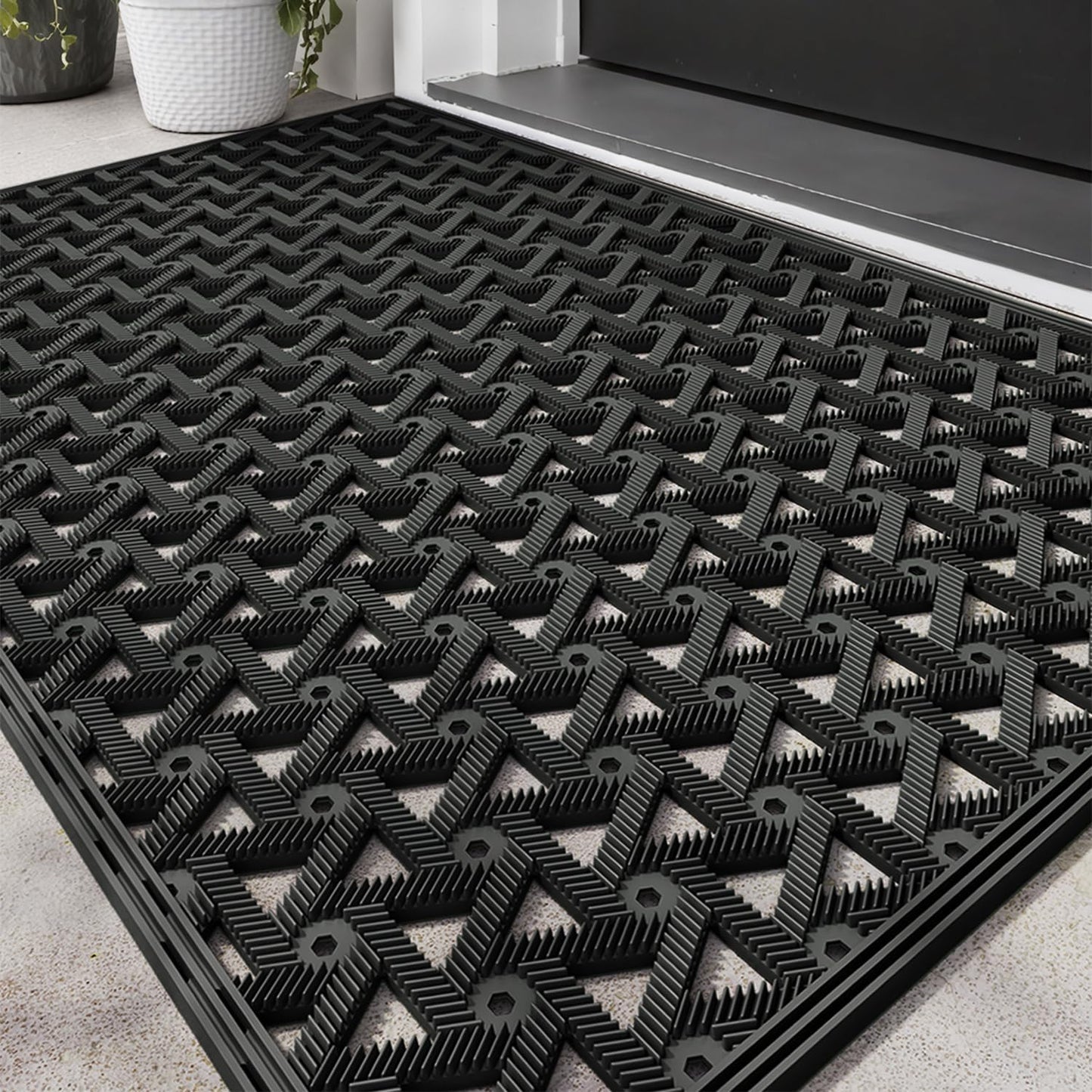 LUMI Outdoor Doormat 24x36 Heavy Duty Non Slip Waterproof Mat